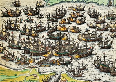 Yenilmez donanma, gravür Franz Hogenberg (1535-1590), İspanya by Franz Hogenberg
