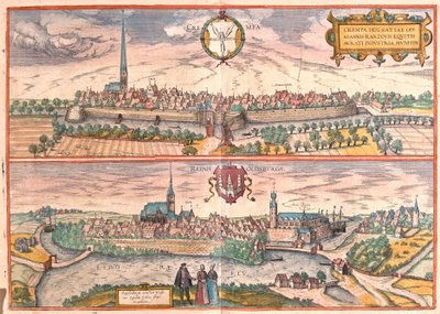 Krempe ve Rendsburg, Almanya (gravür by Franz Hogenberg