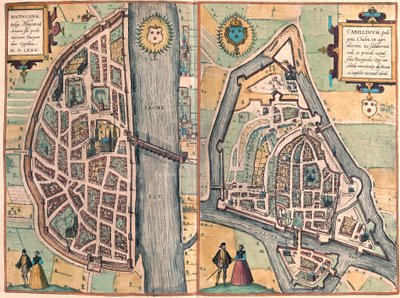 Macon - Chalons sur Saone, Fransa (gravür by Franz Hogenberg