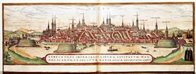 Lübeck Haritası (gravür by Franz Hogenberg