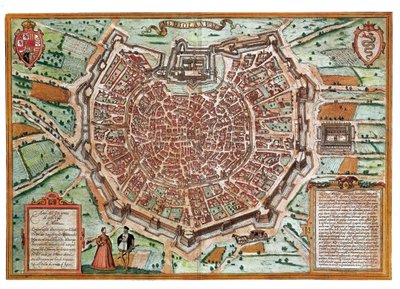 Milano Haritası (gravür by Franz Hogenberg