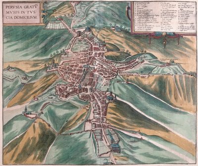 Perugia, İtalya (gravür by Franz Hogenberg