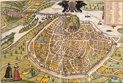 Avignon Planı, Fransa (gravür by Franz Hogenberg
