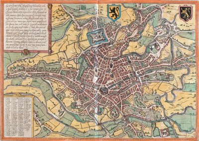 Gent Planı (Gandauum), Belçika (gravür by Franz Hogenberg