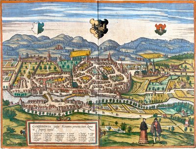 Kempten Planı (Campidonia), Almanya (gravür by Franz Hogenberg