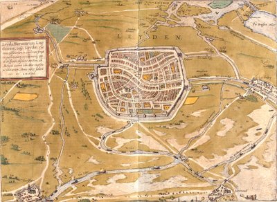 Leiden Planı (Leyden), Hollanda (gravür by Franz Hogenberg
