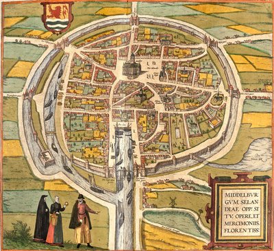 Middelburg Planı (Middelburgum), Hollanda (gravür by Franz Hogenberg