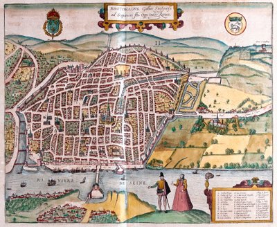 Rouen - Fransa (gravür by Franz Hogenberg