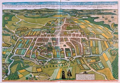 Piskoposluk şehri Odense, Danimarka by Franz Hogenberg
