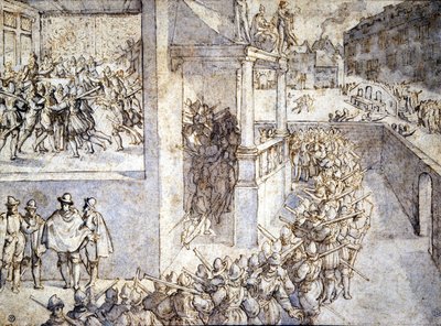 Din Savaşı (Aziz Barthelemy). Hogenberg tarafından çizim by Franz Hogenberg