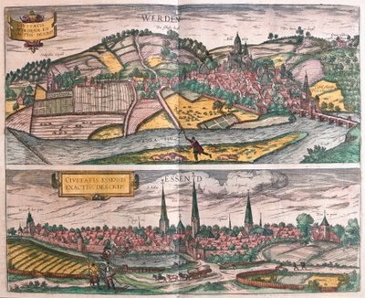 Werden ve Essen, Almanya (gravür by Franz Hogenberg