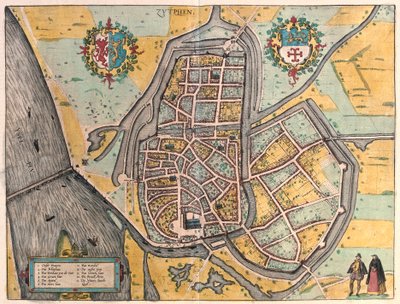 Zutphen, Hollanda (gravür by Franz Hogenberg