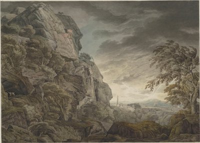 Fırtınada kahramanca manzara, c. 1790. by Franz Innocenz Josef Kobell