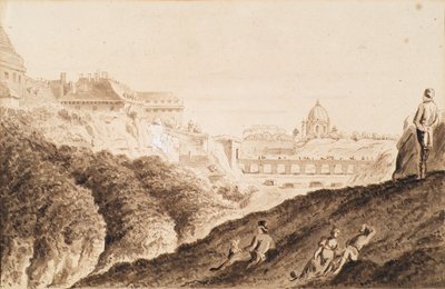 Hendek, kale kapısı ve köprü ile Hofburg by Franz Jaschke