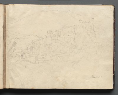 Roma ve Çevresi Manzaralı Albüm, Peyzaj Çalışmaları, sayfa 02a: Olevano. by Franz Johann Heinrich Nadorp