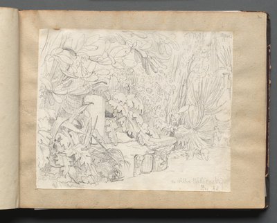 Roma ve Çevresi Manzaralı Albüm, Peyzaj Çalışmaları, sayfa 03a: Villa Walkonsky'de by Franz Johann Heinrich Nadorp