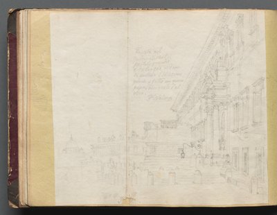Roma ve Çevresi Manzaralı Albüm, Peyzaj Çalışmaları, sayfa 15b: Roma Mimari Görünümü. by Franz Johann Heinrich Nadorp