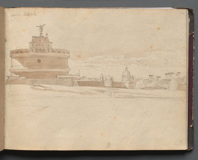 Roma ve Çevresi Manzaralı Albüm, Peyzaj Çalışmaları, sayfa 23a: Castle St Angelo, Roma. by Franz Johann Heinrich Nadorp