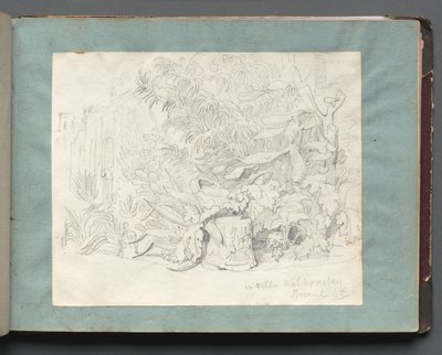 Roma ve Çevresi Manzaralı Albüm, Peyzaj Çalışmaları, sayfa 24a: "Villa Walkonsky'de" by Franz Johann Heinrich Nadorp