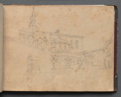 Roma ve Çevresi Manzaralı Albüm, Peyzaj Çalışmaları, sayfa 26a: Roma Mimari Görünümü by Franz Johann Heinrich Nadorp
