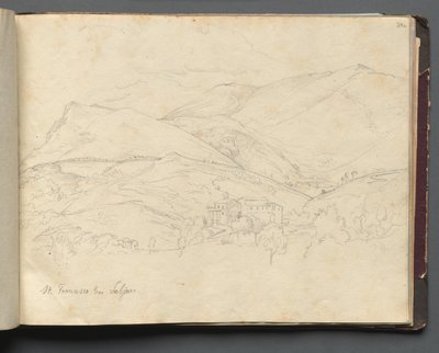 Roma ve Çevresi Manzaralı Albüm, Peyzaj Çalışmaları, sayfa 34a: "Aziz Francesco" by Franz Johann Heinrich Nadorp