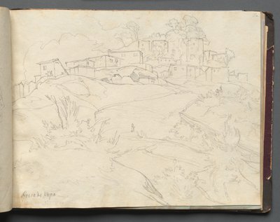 Roma ve Çevresi Manzaralı Albüm, Peyzaj Çalışmaları, sayfa 35a: "Rocca di Papa" by Franz Johann Heinrich Nadorp