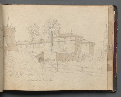 Roma ve Çevresi Manzaralı Albüm, Peyzaj Çalışmaları, sayfa 38a: :St. Giovanni ve Paolo, Roma" by Franz Johann Heinrich Nadorp
