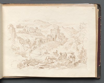 Roma ve Çevresi Manzaralı Albüm, Peyzaj Çalışmaları, sayfa 43a: Roma Manzarası. by Franz Johann Heinrich Nadorp