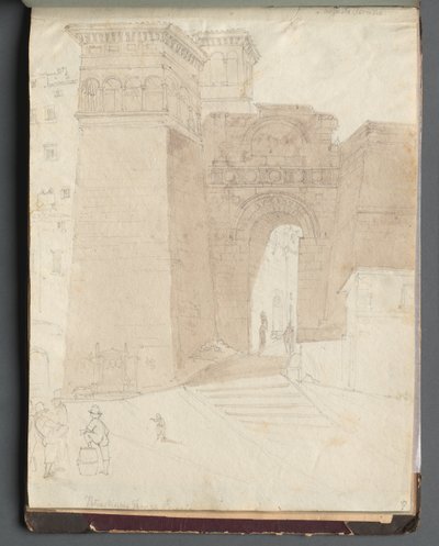 Roma ve Çevresi Manzaralı Albüm, Peyzaj Çalışmaları, sayfa 50a: Roma Mimari Görünümü by Franz Johann Heinrich Nadorp