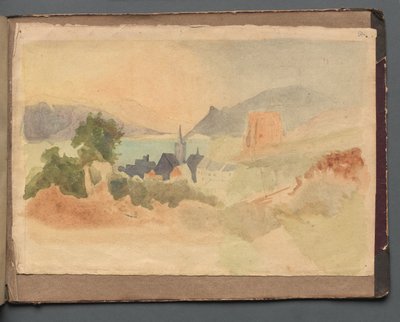 Roma ve Çevresi Manzaralı Albüm, Peyzaj Çalışmaları, sayfa 54a: Roma Manzarası. by Franz Johann Heinrich Nadorp