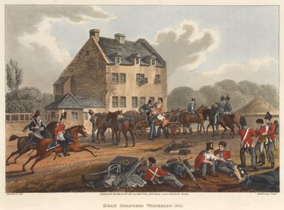Genel Merkez Waterloo 1815, M. Dubourg tarafından oyulmuş, 1819 (renkli aquatint) by Franz Joseph Manskirch