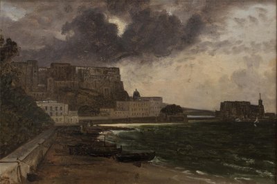 Napoli Limanından. toplanma fırtınası by Franz Ludwig Catel