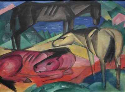 1913 Franz Marc Üç At II by Franz Marc
