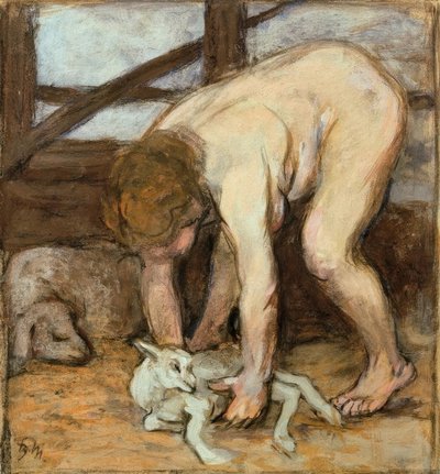 Akt mit Zicklein by Franz Marc