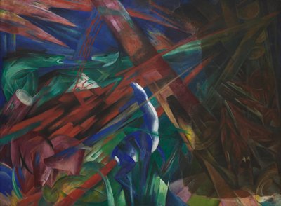 Hayvanların Kaderleri Ağaçlar Halkalarını, Hayvanlar Damarlarını Gösterdi, 1913. by Franz Marc