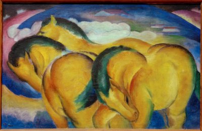 küçük sarı atlar by Franz Marc