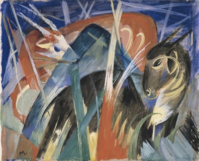 Fabl Hayvanlar I Hayvanlarla Kompozisyon I, 1913 by Franz Marc