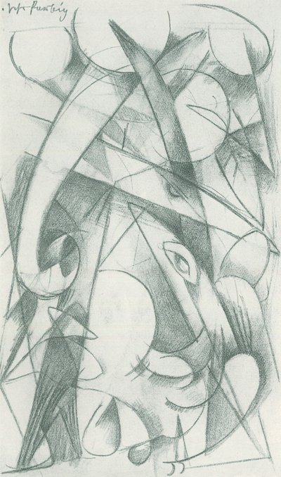 Franz Marc - Sahadan Eskiz Defteri - Sayfa 09 by Franz Marc