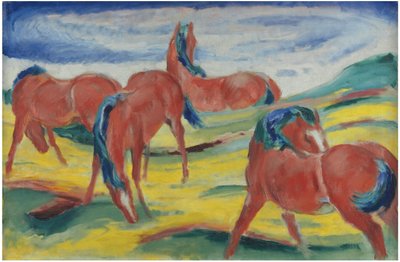 Otlayan atlar III, 1910 by Franz Marc