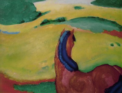 Manzaradaki at, 1910 by Franz Marc