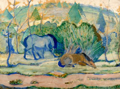 Bir Manzarada Mera Atları by Franz Marc