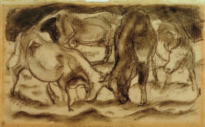 savaşan inekler by Franz Marc