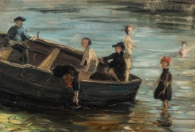 Teknede çocuklar. 1903 by Franz Marc