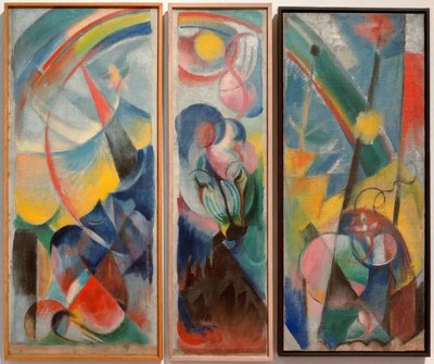Gökkuşağıyla manzara / Gökkuşağıyla manzara (efsanevi hayvan) by Franz Marc