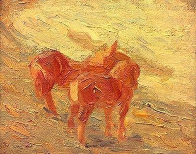 deniz kenarındaki atlar by Franz Marc