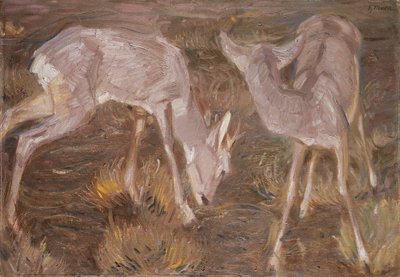 alacakaranlıkta geyik by Franz Marc