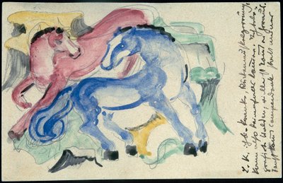 "Kırmızı ve mavi at", Franz Marc Sindelsdorf
