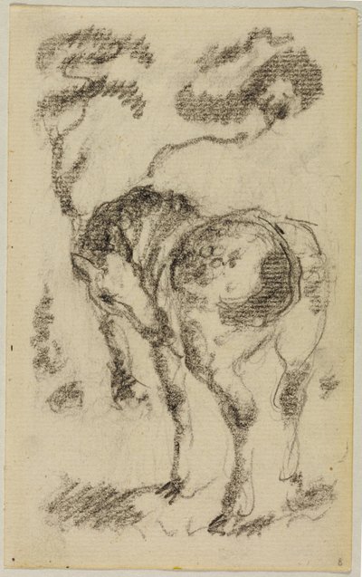 Ağaçlarla ayakta duran at by Franz Marc