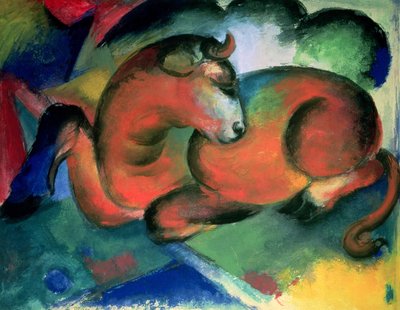 kırmızı boğa by Franz Marc