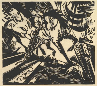 Binicilik Okulu, 1913. by Franz Marc